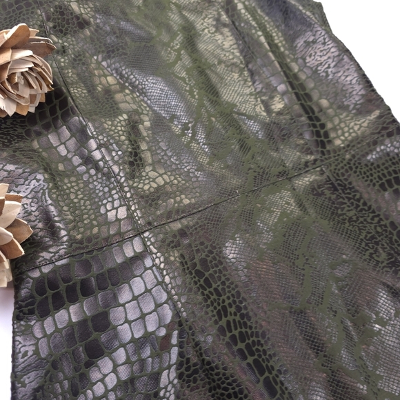 Selene Elegant Green Embossed Sleeveless Dress M - Picture 5 of 11